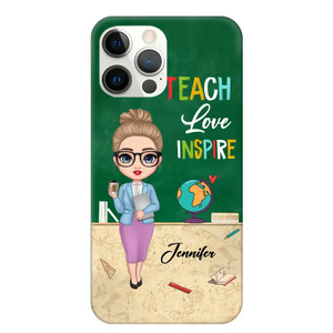 Personalized Doll Teacher Chibi Teach Love Inspire Phonecase Teacher Gifts