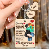 Personalized To My Husband The Day I Met You I Found My Missing Piece You Complete Me And Make Me A Better Person Couple Wood Keychain Printed PNHQ2305