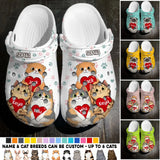 Personalized Fluffy Cat Holding Heart Cat Lovers Gift Clog Slipper Shoes Printed MTHQ2205