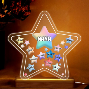 Personalized Nana Grandma Stars with Kids Names Led Lamp Printed PNTB2305