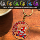 Personalized Grandma With Kid Name Acrylic Keychain Gift Printed QTDT2505