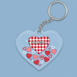 Personalized Grandma Hearts with Kids Names Acrylic Keychain Printed 23MAY-BQT24