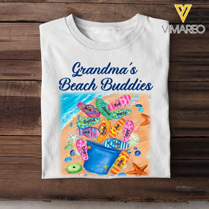 Personalized Grandma Beach Buddies With Kids Beach Flip Flip Lover T-shirt Printed QTHQ2605