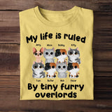 Personalized My Life Is Ruled By Tiny Furry Overlords Cat Lover T-shirt Printed QTPN2605