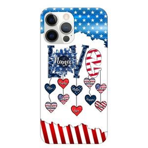 Personalized Grandma Love Kid Independence Day Family Gifts Phonecase Printed TNDT2705