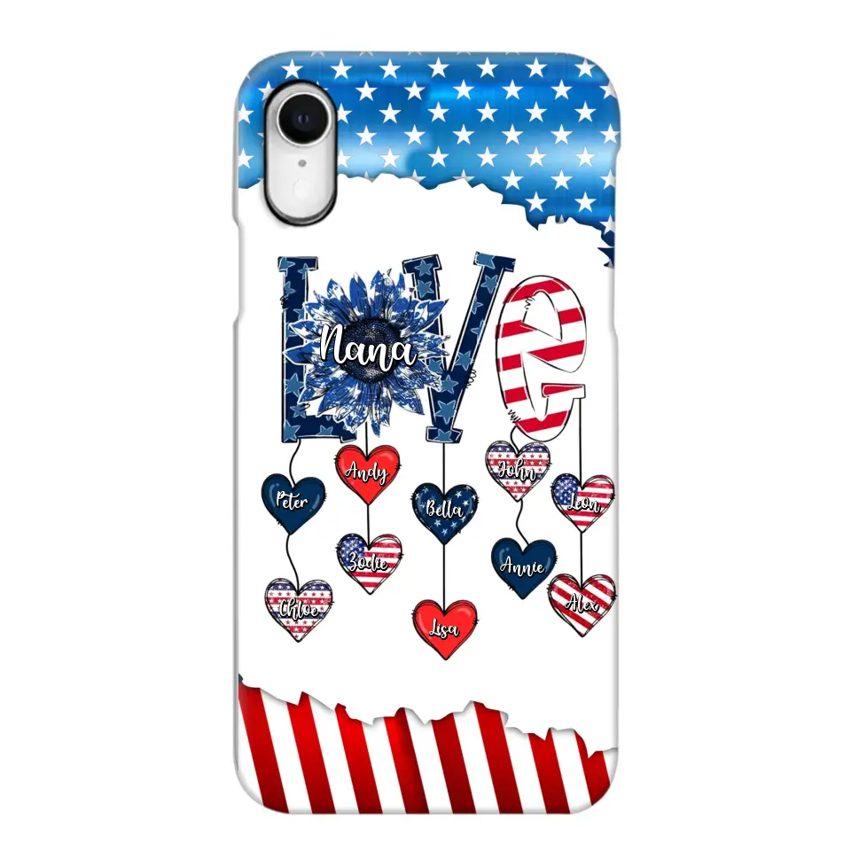 Personalized Grandma Love Kid Independence Day Family Gifts Phonecase Printed TNDT2705