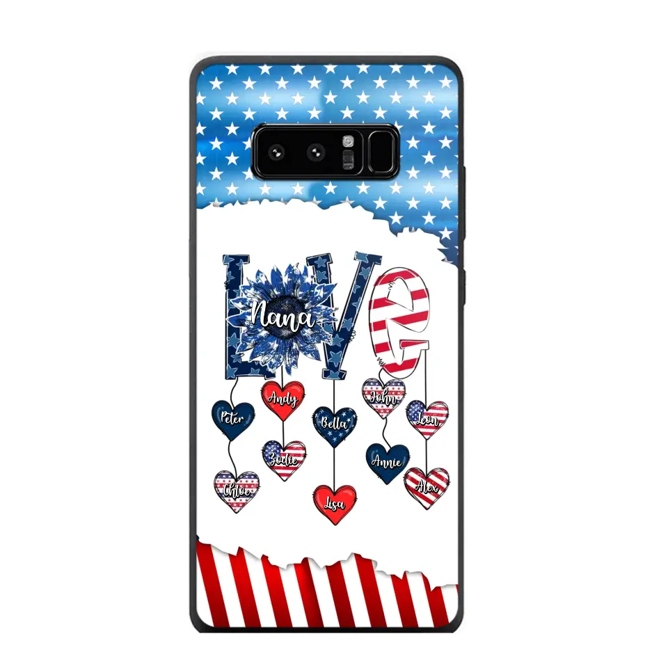 Personalized Grandma Love Kid Independence Day Family Gifts Phonecase Printed TNDT2705