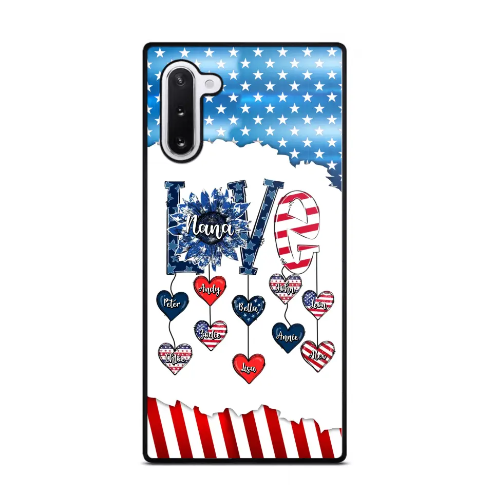 Personalized Grandma Love Kid Independence Day Family Gifts Phonecase Printed TNDT2705