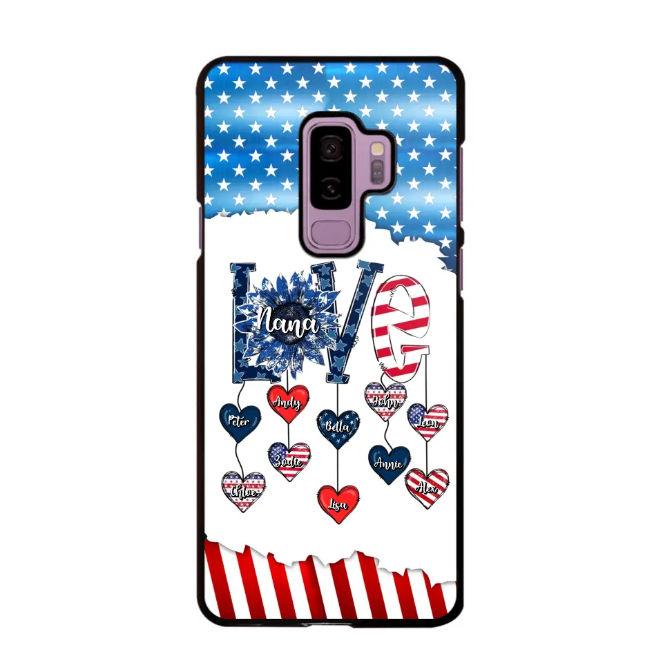 Personalized Grandma Love Kid Independence Day Family Gifts Phonecase Printed TNDT2705