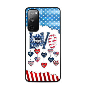 Personalized Grandma Love Kid Independence Day Family Gifts Phonecase Printed TNDT2705