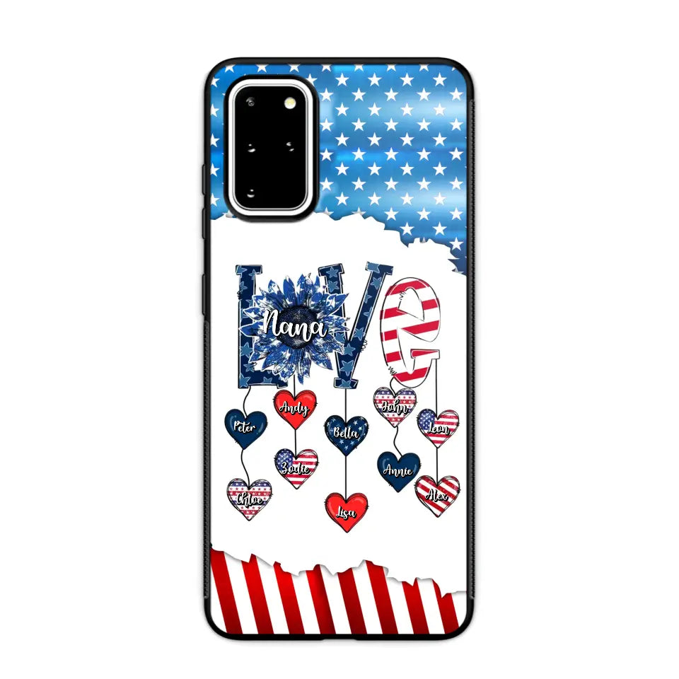 Personalized Grandma Love Kid Independence Day Family Gifts Phonecase Printed TNDT2705