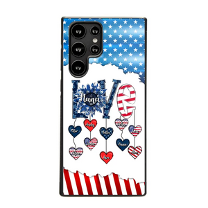 Personalized Grandma Love Kid Independence Day Family Gifts Phonecase Printed TNDT2705