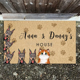 Personalized Family Pet Dog Lovers Cat Lovers Gift Doormat TBMH2705