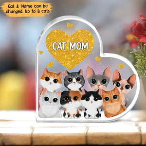 Personalized Cat Mom Heart Cat Lovers Gift Acrylic Plaque Printed MTBQT2905