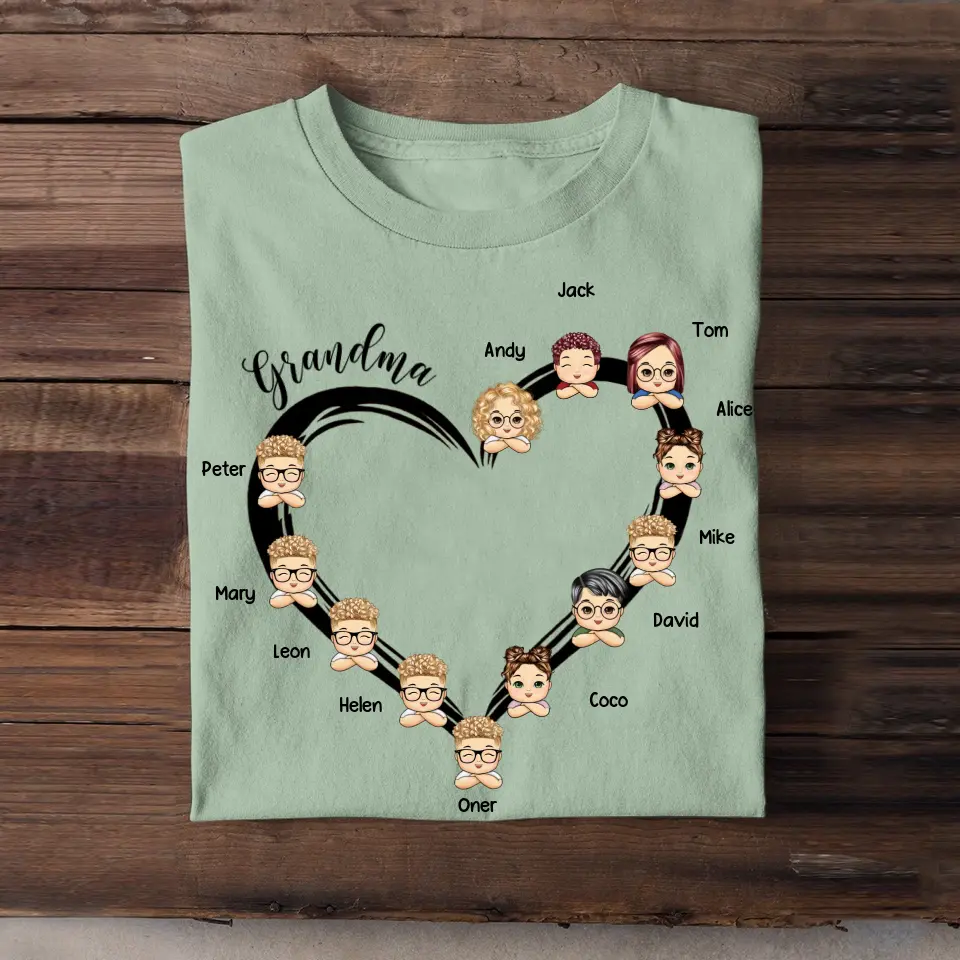 Personalized Grandma With Kids Names T-shirt Printed QTTB2905