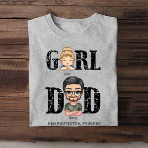 Personalized Girl Dad Gift For Dad For Father T-shirt Printed QTTB3005