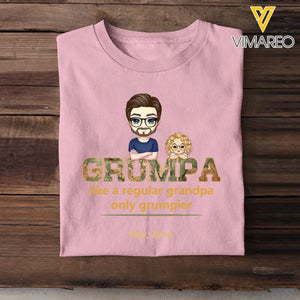 Personalized Grumpa Like A Regular Grandpa Only Grumpier Kids Names T-shirt Printed QTPN3105