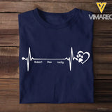 Personalized Heart Beat Pets Dog Lover Cat Lover T-shirt Printed QTPN0206