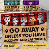 Personalized Go Away Unless You Have Alcohol And Cat Treats Cat Lovers Gift Doormat Printed PNBQT3105