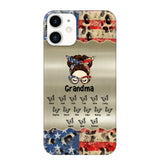 Personalized Grandma With Kids Flag Leopard Phone Case  Printed QTPN0606