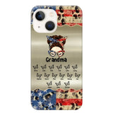 Personalized Grandma With Kids Flag Leopard Phone Case  Printed QTPN0606