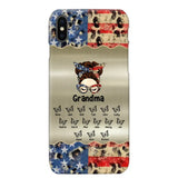 Personalized Grandma With Kids Flag Leopard Phone Case  Printed QTPN0606