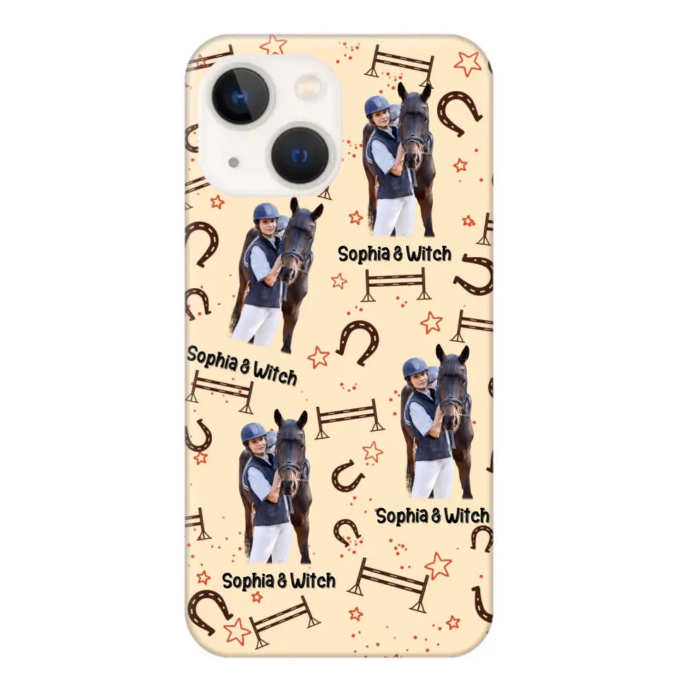 Personalized Upload Your Horse Riding Photo & Name Phonecase Printed MTHPN0706