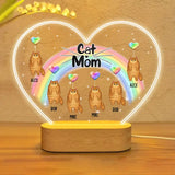 Personalized Cat Mom Rainbow Balloons with Cat Names Cat Lovers Gift Led Lamp Printed PNDT0606