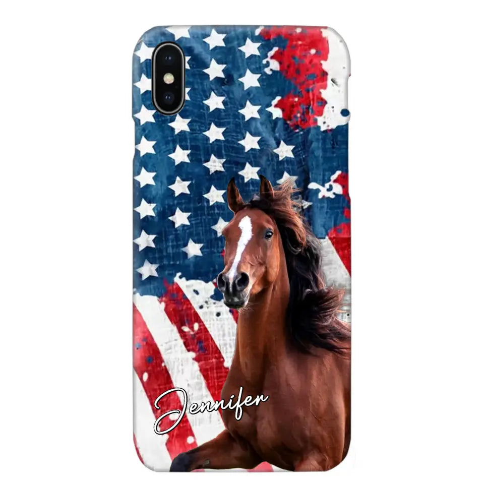 Personalized Upload Your Horse Photo & Name Phonecase Printed MTHPN0706