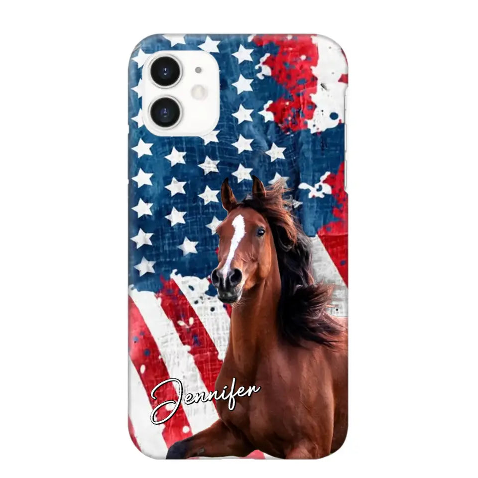 Personalized Upload Your Horse Photo & Name Phonecase Printed MTHPN0706