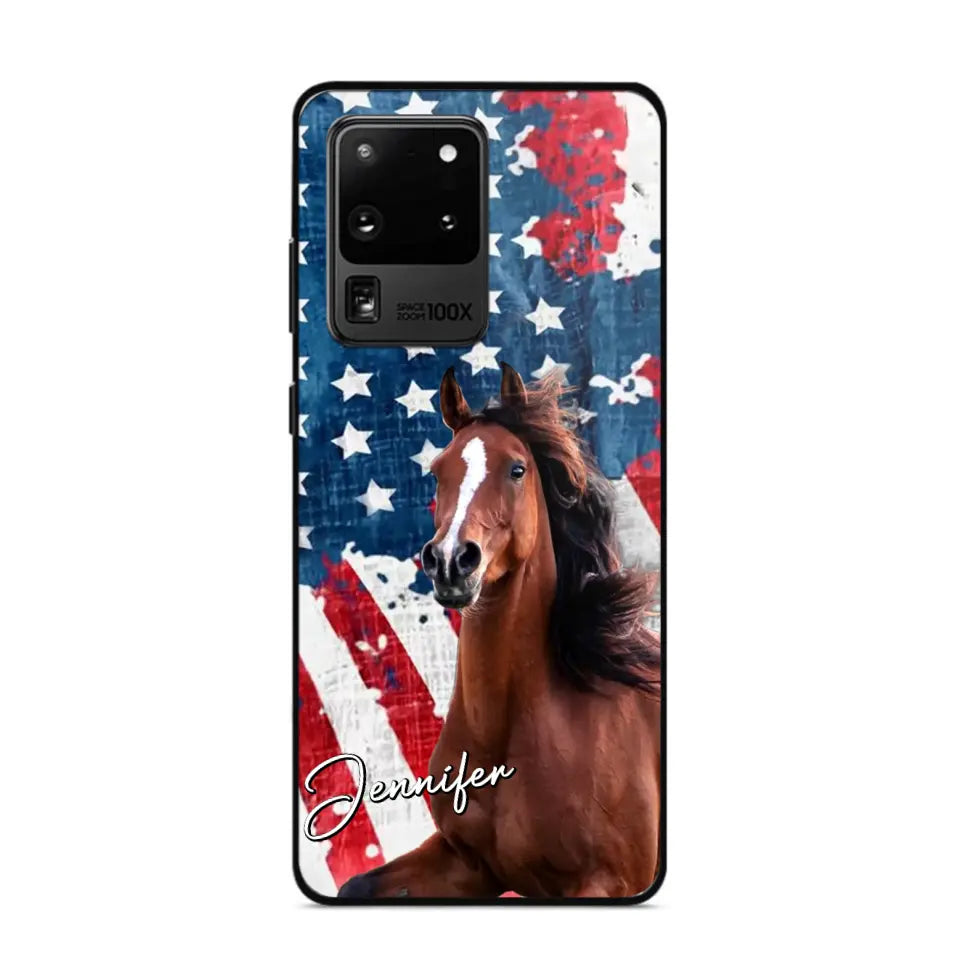 Personalized Upload Your Horse Photo & Name Phonecase Printed MTHPN0706