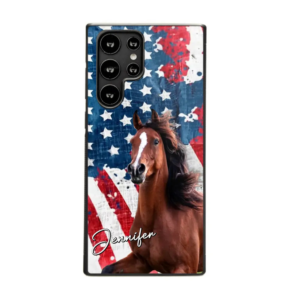 Personalized Upload Your Horse Photo & Name Phonecase Printed MTHPN0706