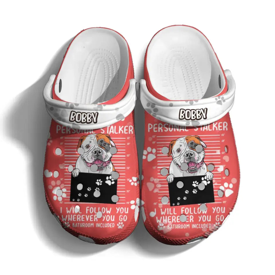 Personalized Dog Lovers Gift Personal Stalker I Will Follow You Wherever You Go Clog Slipper Shoes Printed HTHDT0706