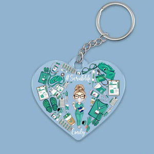 Personalized Nurse with Name Gift for Nurse Acrylic Keychain Gift Printed THDT245