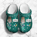 Personalized Nurse with Name Gift for Nurses Clog Slipper Shoes Printed 23APR-DT16