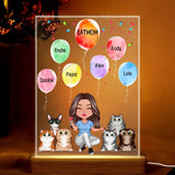 Personalized Cat Mom Rainbow Balloons with Cat Names Cat Lovers Gift Led Lamp Printed PNTB0806