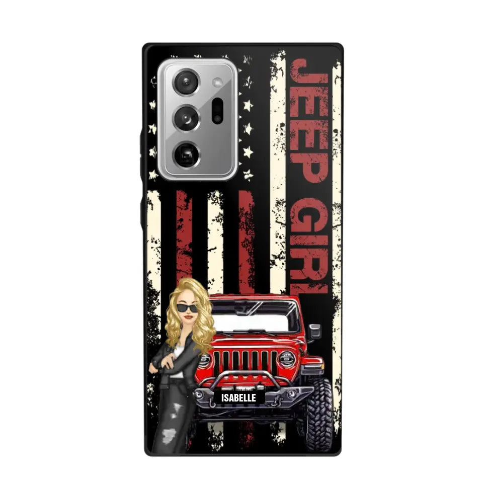 Personalized Jeep Girl Flag Phone Case Printed QTDT1206