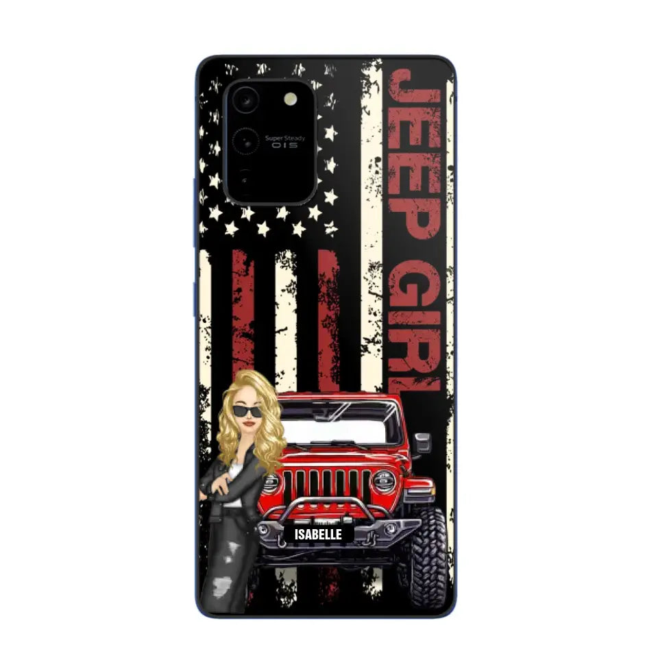 Personalized Jeep Girl Flag Phone Case Printed QTDT1206