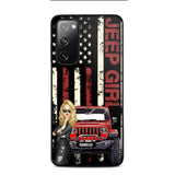 Personalized Jeep Girl Flag Phone Case Printed QTDT1206