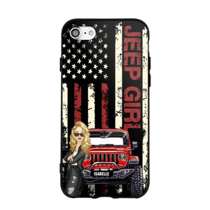 Personalized Jeep Girl Flag Phone Case Printed QTDT1206