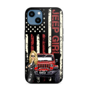 Personalized Jeep Girl Flag Phone Case Printed QTDT1206