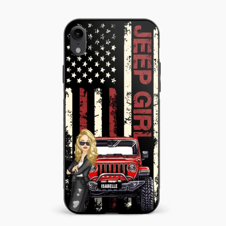 Personalized Jeep Girl Flag Phone Case Printed QTDT1206