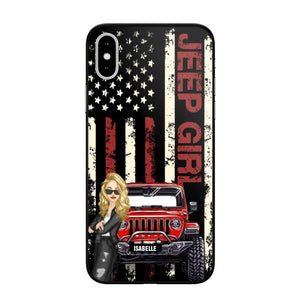 Personalized Jeep Girl Flag Phone Case Printed QTDT1206