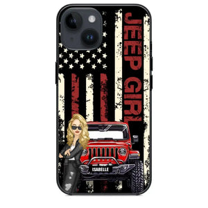 Personalized Jeep Girl Flag Phone Case Printed QTDT1206