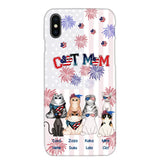 Personalized Firework Cat Mom Cat Lovers Gift Phonecase Printed HTHDT1206