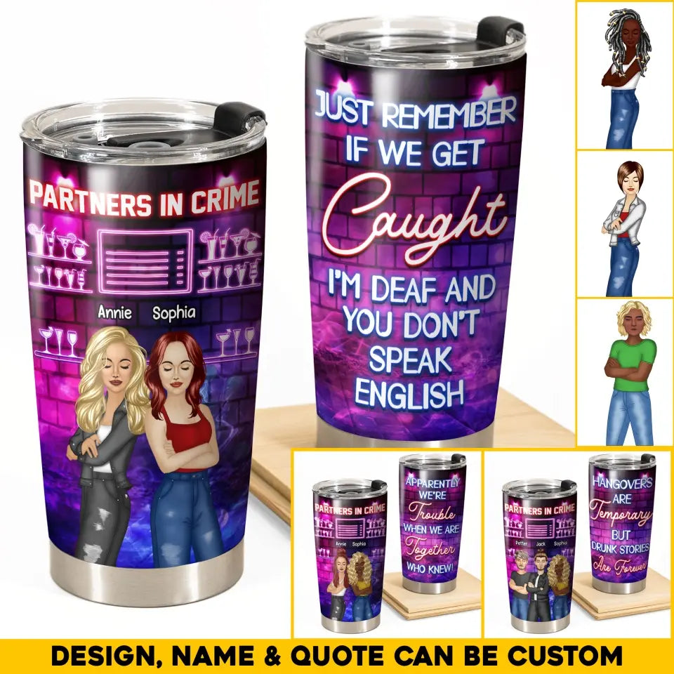 Personalized Bestie Partners In Crime Tumbler Printed PNHQ150623