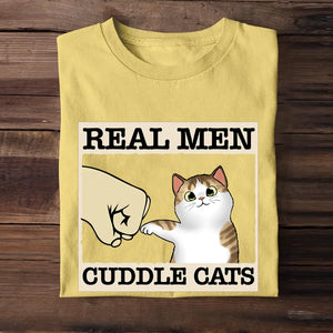 Personalized Real Men Cuddle Cats T-shirt Printed MTHTB1506