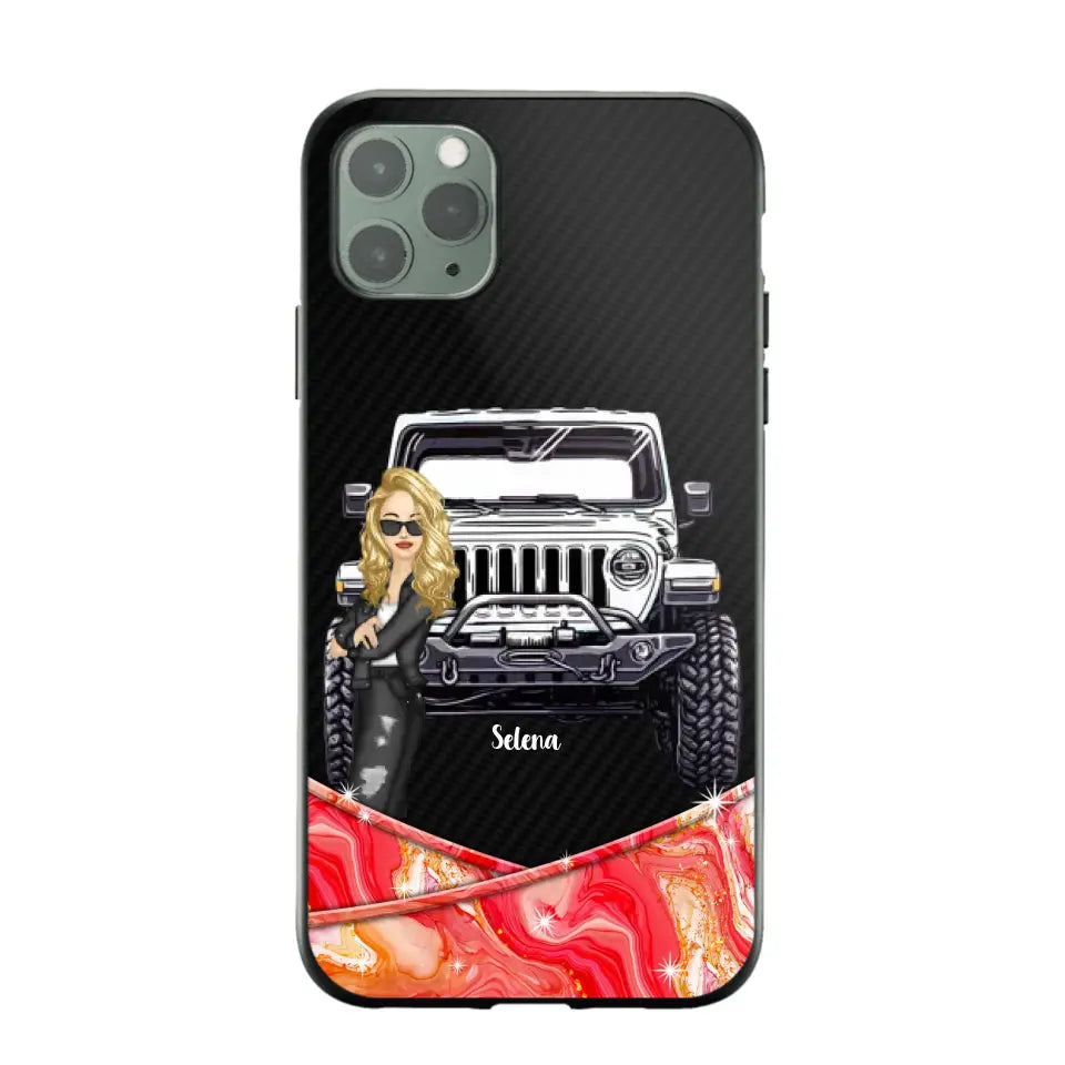 Personalized Jeep Lady Colorful Phonecase For Cool Lady 23JUN-DT19