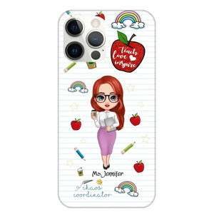 Personalized Teach Love Inspire Apple Chaos Coodinator Teacher Name Phonecase Printed HTHHN1606