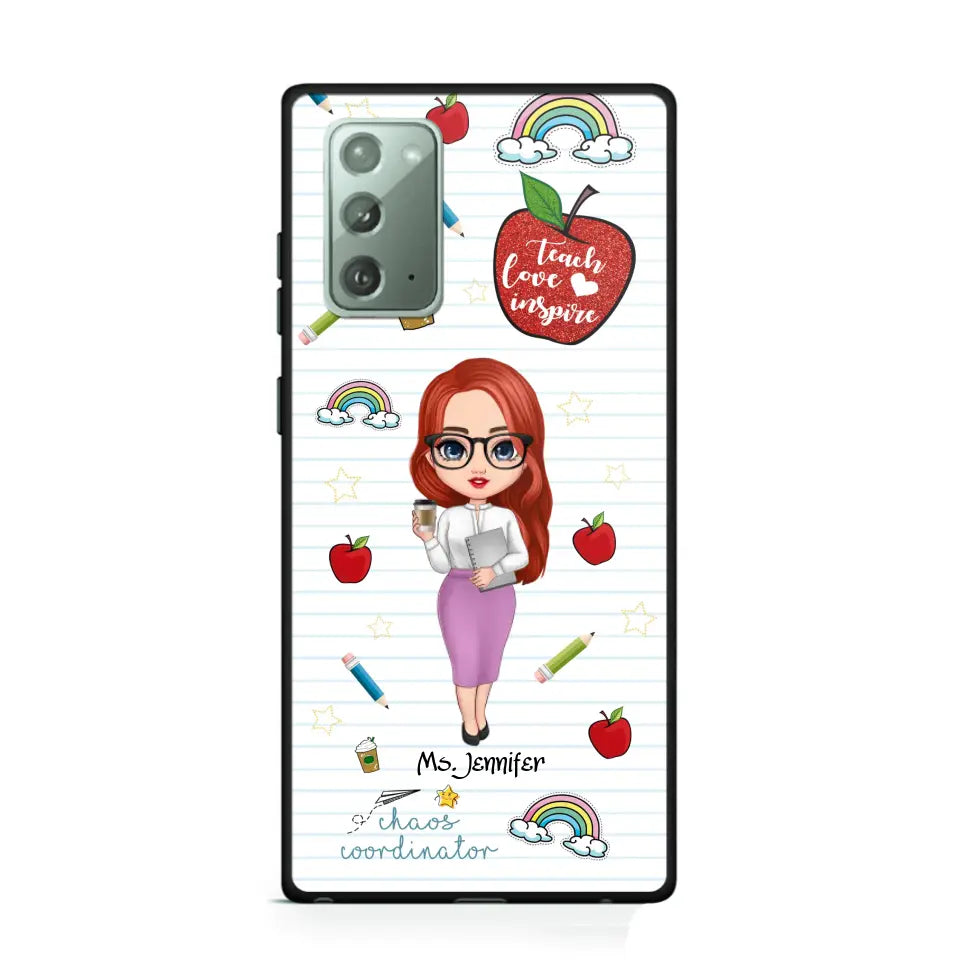 Personalized Teach Love Inspire Apple Chaos Coodinator Teacher Name Phonecase Printed HTHHN1606